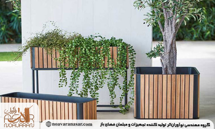 دکوراسیون باغ و بالکن با فلاورباکس فلزی برای گیاهان زینتی 2