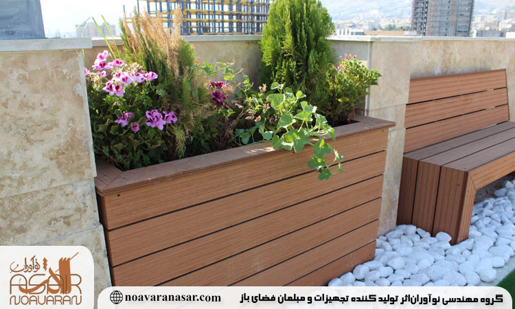 دکوراسیون باغ و بالکن با فلاورباکس فلزی برای گیاهان زینتی 1