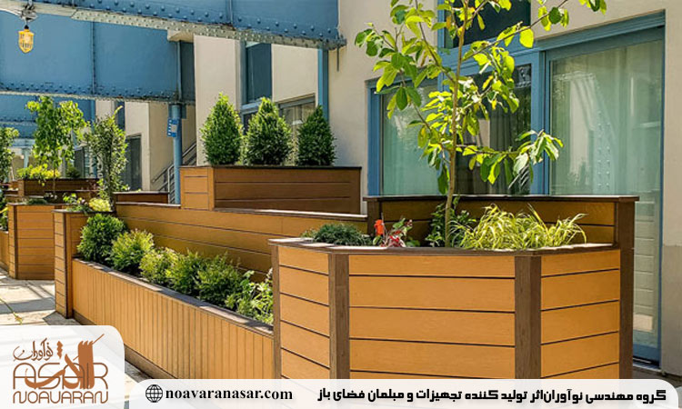 دکوراسیون باغ و بالکن با فلاورباکس فلزی برای گیاهان زینتی 3
