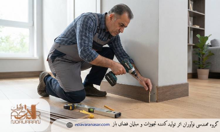 نصب قرنیز چوب پلاست