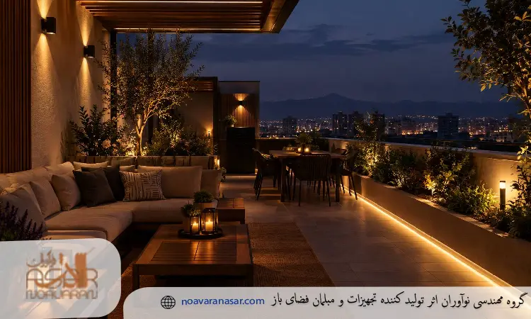 ایده های جذاب برای نورپردازی تراس