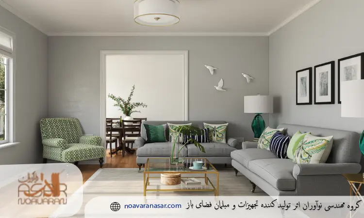 بهترین رنگ مکمل طوسی برای اتاق پذیرایی