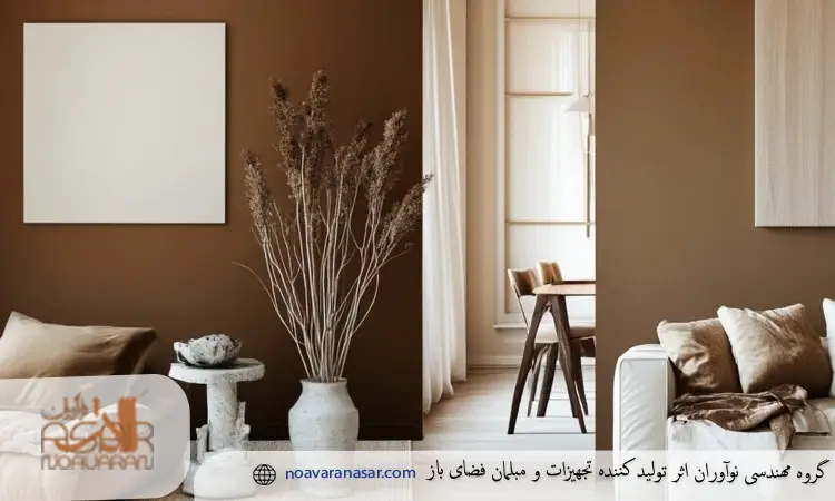ترکیب رنگ کرم و قهوه ای در دکوراسیون
