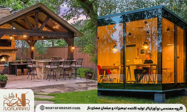عکس آلاچیق چوبی و شیشه ای